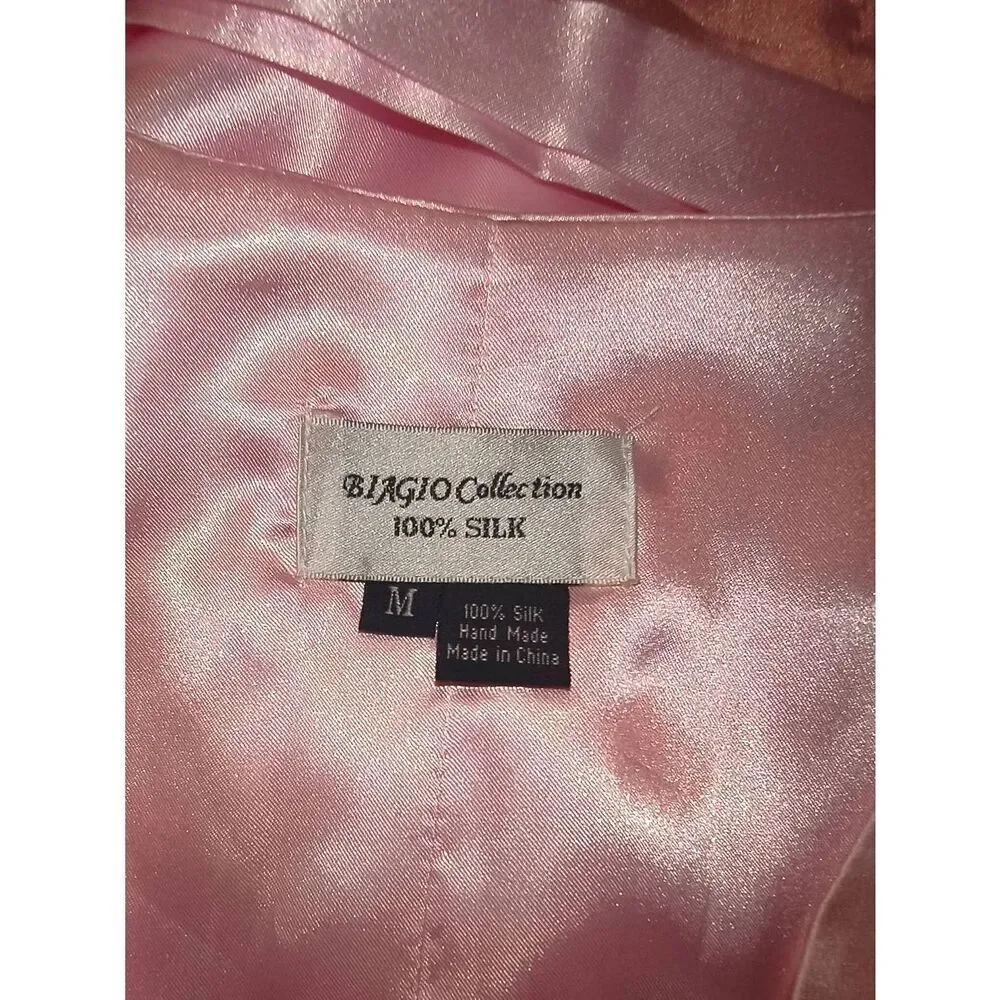 Biagio Men's 100 % SILK Dress Vest Light pink Size medium wedding prom event cos